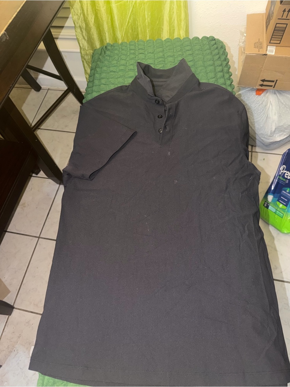 lululemon athletica Black Short-Sleeve Henley Polo